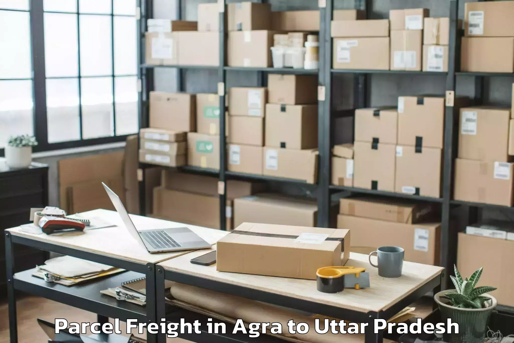 Easy Agra to Sahaspur Parcel Freight Booking